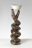 Luis Bermudez / 
Vulnerable Offering, 2004 / 
ceramic and unglazed porcelain / 
30 1/2 x 9 x 9 in. (77.5 x 22.9 x 22.9 cm)
 