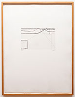 Richard Diebenkorn / 
No. 7 from Nine Drypoints & Etchings, 1977 / 
etching / 
Paper: 10 15/16 x 7 15/16 in. (27.8 x 20.2 cm) / 
Framed: 31 1/2 x 24 1/2 in. (80 x 62.2 cm) / 
© Richard Diebenkorn Foundation