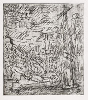 The Lamentation over the Dead Christ No 2, 1999 / 
drypoint  / 
27 1/2 x 23 1/4 in (70 x 58.5 cm)