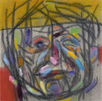 R.B. Kitaj / 
Self-Portrait Mask, 2007 / 
oil on canvas / 
12 x 12 in. (30.5 x 30.5 cm) / 
framed: 13 3/8 x 13 3/8 x 2 3/4 in. (34 x 34 x 7 cm) / 
 / 
© estate of R.B. Kitaj, courtesy Marlborough Gallery, New York