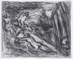 Leon Kossoff / 
From Cezanne: Pastoral (Idyll), 1988 /  charcoal and pastel on paper / 
16 x 20 in. (40.5 x 50.5 cm)