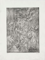 Leon Kossoff / 
From Veronese: The Consecration of Saint Nicholas, 1996 / 
etching (unique print) / 
22 1/8 x 16 in. (56.2 x 40.5 cm)