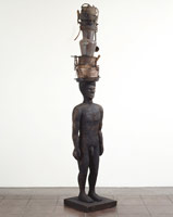 Alison Saar / 
Smokin' Papa Chaud, 2001 / 
wood, ceiling tin, found objects / 
118 x 21 x 20 in. (299.7 x 53.3 x 50.8 cm)