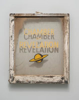 Michael C. McMillen / 
Chamber of Revelation, 2003 / 
      sign painters enamel on window / 
      28 1/2 x 24 1/2 x 1 1/2 in. (72.4 x 62.2 x 3.8 cm)