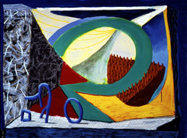 Almost Like Skiing, 1991 / 
oil on canvas / 
36 x 48 in (91.44 x 121.92 cm)