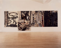 Jomon, 1991 / 
oil and acrylic on canvas<BR
96 x 258 in (243.8 x 655.3 cm)overall (4 panels)