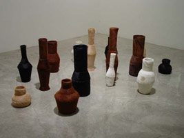 Edgard de Souza / 
Vases, 2005 / 
      leather / 
      Dimensions variable
