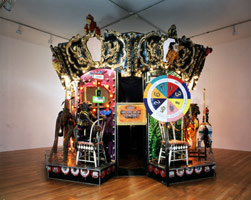 Edward & Nancy Reddin Kienholz / 
The Merry-Go-World or Begat By Chance and the / 
Wonder Horse Trigger, 1988 - 92 / 
mixed media tableau / 
115 x 184 in. diameter (292 x 468 cm diameter)