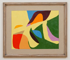 Frederick Hammersley / 
Before + after, #2 1964 / 
oil on chipboard panel in artist-made frame / 
panel: 18 x 24 in. (45.7 x 55.9 cm) / 
frame: 26 x 30 in. (66 x 76.2 cm)

