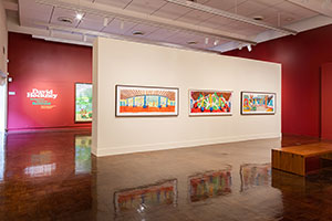 Installation photography / 
David Hockney: Perspective Should Be Reversed / 
Prints from the Collections of Jordan D. Schnitzer and His Family Foundation / 
Photo credit: Honolulu Museum of Art