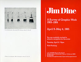 Announcement for Jim Dine: A Survey of Graphic Work 1969 - 1984