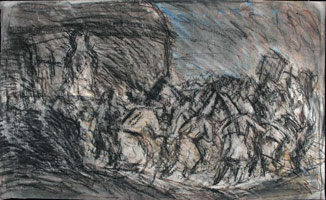From Goya: Procession of Flagellants / 
      Black and coloured chalks on paper / 
      45.5 x 74.7 cm