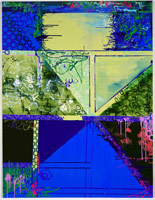 Occupants Without Surface In The Blue Reflex Of Paradox (#270), 1995 / 
oil, acrylic, and sign paint on canvas / 
84 x 64 in (213.4 x 162.6 cm) / 
Private collection