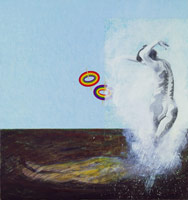 Tom Wudl / 
The Obvious, 1981 / 
oil on canvas on board / 
28 1/8 x 26 1/2 in (71.4 x 67.3 cm)
