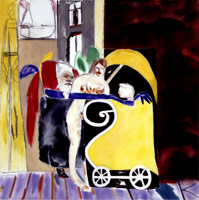 R.B. Kitaj / Los Angeles No. 13, 2002 / 
oil on canvas / 
36 x 36 inches (91.4 x 91.4 cm) / 
Private collection 