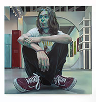 Rebecca Campbell / 
In Utero, 2023 / 
oil on canvas / 
80 x 80 in. (203.2 x 203.2 cm)