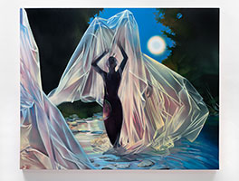 Rebecca Campbell / 
Wolf Moon, 2024 / 
oil on canvas / 
48 x 60 in. (121.9 x 152.4 cm)