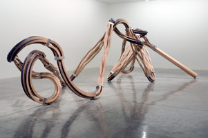 Dead Leg, 2007 / 
oak and stainless steel / 
8 x 28 x 9 feet (2.4 x 8.5 x 2.7 m) 