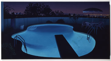 Sandra Mendelsohn Rubin / 
Night Pool (study), 1990 / 
oil on canvas / 
18 1/2 x 34 in. (47 x 86.4 cm)