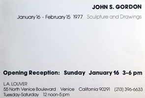 John S. Gordon, Sculpture and Drawings, announcement, 1977