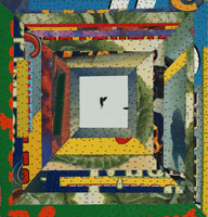Annunciation, 1992 / 
found metal collage on plywood with steel brads / 
18 1/2 x 17 1/2 in (47 x 44.5 cm)