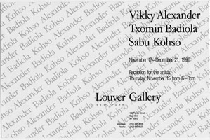 Vikky Alexander, Txomin Badiola, Sabu Kohso announcement, 1990