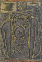 Untitled, 1982 / 
Pen, pencil and color crayon on file card / 
6 x 4 in (15.2 x 10.2 cm) / 
Collection of Los Angeles County Museum of Art