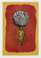Alison Saar / 
Inheritance, 2003 / 
woodcut with chine colle´ / 
31 1/2 x 21 in. (80 x 53.3 cm)