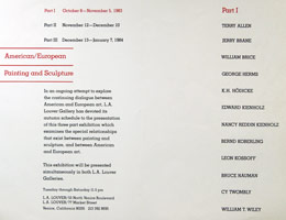American European Painting and Sculpture Part I announcement, 1983
