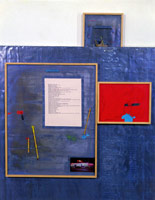 Terry Allen / 
The First Day (detail), 1983 / 
mixed media / 
60 x 96 x 11 in. (152.4 x 243.84 x 27.94 cm) / 