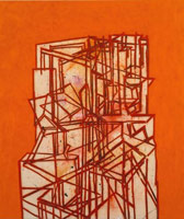 Tony Bevan / 
Studio Tower (PC071), 2007 / 
acrylic and charcoal on canvas / 
65 1/4 x 55 1/4 in (165.7 x 140.3 cm) / 
Private collection 
