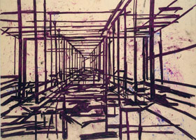 Tony Bevan / 
Corridor (PC076), 2007 / 
acrylic and charcoal on canvas / 
64 5/8 x 89 3/4 in (164.1 x 228 cm) / 
Private collection 