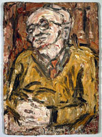 Leon Kossoff / 
Portrait of Chaim, 1985 - 86 / 
oil on board / 
49 x 37 in (108.6 x 78.1 cm) (fr) / 
Private collection
