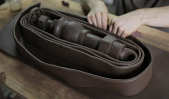 Studio process photography<BR>Wrapped Firehose