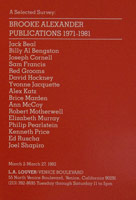 Brooke Alexander Publications 1971 - 81 announcement, 1982 
