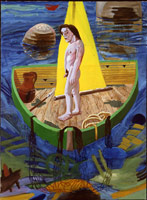 Ulysses, 1984 - 85 / 
acrylic on canvas / 
90 x 66 inches [228.6 x 167.6 cm] / 
Collection of the Broad Art Foundation 