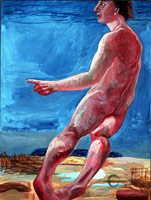 Charles Garabedian / 
Prehistoric Figure, 1978 - 1980 / 
acrylic on panel / 
40 x 30 in. (101.6 x 76.2 cm) / 
Private collection          