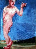 Prehistoric Figure, 1978 - 1980 / 
acrylic on panel / 
40 x 30 in. (101.6 x 76.2 cm) / 
Private collection