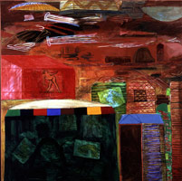 Acropolis Motel, 1981 / 
acrylic on canvas / 
72 x 72 in. (182.88 x 182.88 cm) / 
Private collection