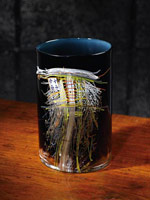 Dale Chihuly / 
Black Cylinder #45, 2006 / 
        handblown glass / 
        11 x 7 x 7 in. (27.9 x 17.8 x 17.8 cm)