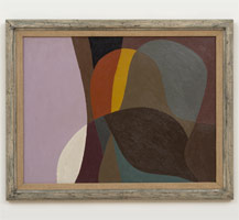 Frederick Hammersley / 
Earth Bound, 1963 / 
oil on cardboard panel / 
17 1/2 x 23 in (44.5 x 58.4 cm)
