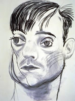 David Hockney / 
Pierre St. Jean No. 3, 1984 / 
Charcoal / 
762 x 572 mm (30 x 22 1/2 in)
