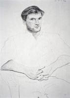 David Hockney / 
John Fitzherbert, 1993 / 
Crayon / 
757 x 568 mm (30 x 22 1/2) 
