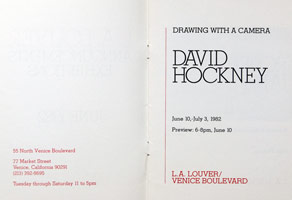David Hockney announcement, 1982