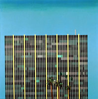 David Hockney / 
Savings & Loan Building, 1967 / 
acrylic on canvas / 
48 1/2 x 48 1/4 in (123.19 x 122.55 cm) / 
Private Collection