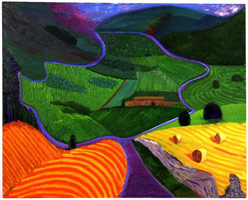 David Hockney / 
North Yorkshire, 1997 / 
oil on canvas / 
48 x 60 in (121.9 x 152.4 cm) / 
49 3/8 x 61 1/4 in (125.4 x 155.6 cm) / 
Private Collection