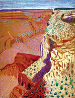 David Hockney / 
Study of the Grand Canyon IX, 1998 / 
oil pastel on paper / 
25 1/2 x 19 3/4 in (64.8 x 50.2 cm) / 
Private collection