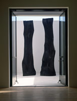Two Charred Menhirs, 1996 / 
charred oak in two parts / 
122 x 28 x 19 in (309.9 x 71.1 x 48.3 cm) / 
124 x 30 x 25 in (315 x 76.2 x 63.5 cm) / 
Private collection
