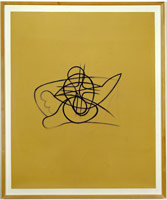 Untitled (Senza Titolo) (Ink on Beige Paper), 1988 / 
ink on beige paper / 
73 1/2 x 60 in (186.7 x 152.4 cm) / 
Private collection