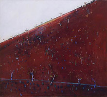 Fred Williams / 
Iron Ore Landscape, (Pilbara Series), 1981 / 
oil on canvas / 
37 7/8 x 42 in (96.2 x 106.5 cm)

